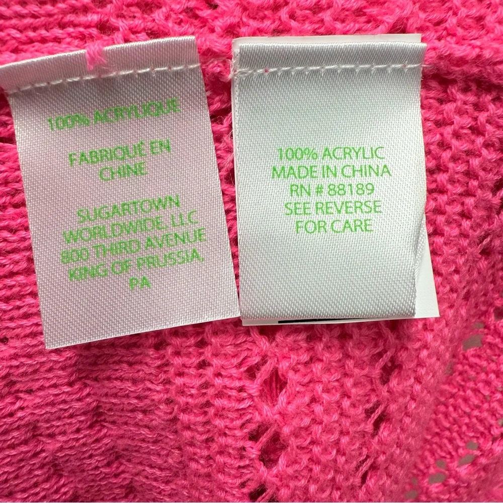 LILLY PULITZER Noble Fringe Cardigan, Pink Isle | Size Small